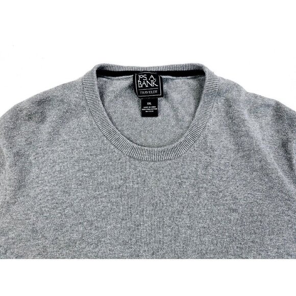 Jos. A. Bank Size 2XL Men's Gray Traveler Long Sleeve Pima Cotton Crew Sweater - Picture 8 of 8